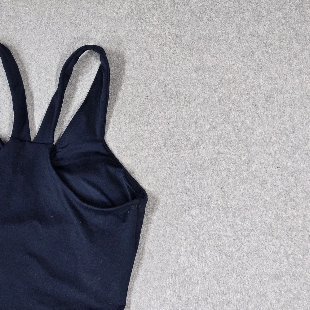 Alo Women Activewear Bra Medium Navy Wireless Racerback Crop Tank Shelf Bra